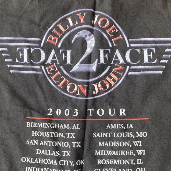 Vintage 2003 Billy Joel & Elton John tour T-shirt XXL NWOT concert black - Picture 7 of 8